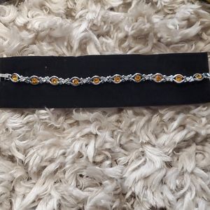 Beautiful Orange and silver 8" bracelets 3 pc ( 3 bracelets)